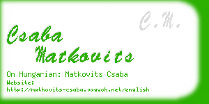 csaba matkovits business card